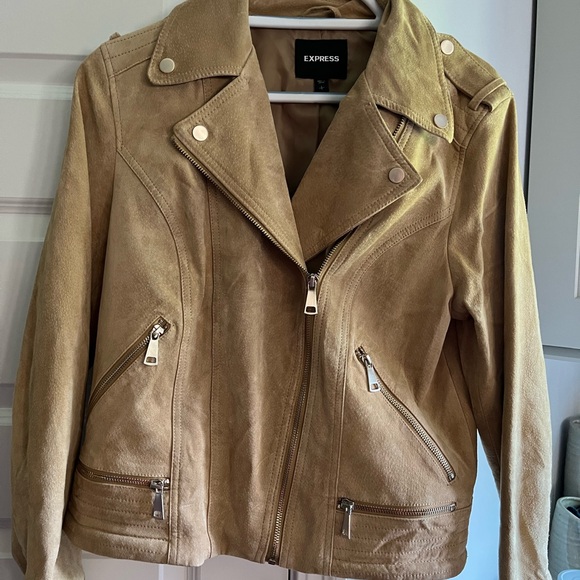 Express Women's Tan Leather Jacket - Picture 1 of 3
